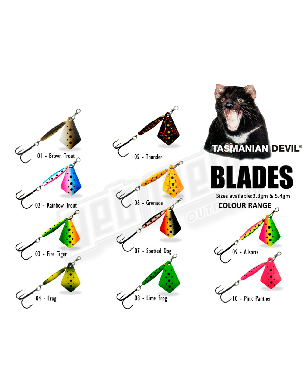 Tassie Devil Blade Spinner 3.8gmTrout Lures